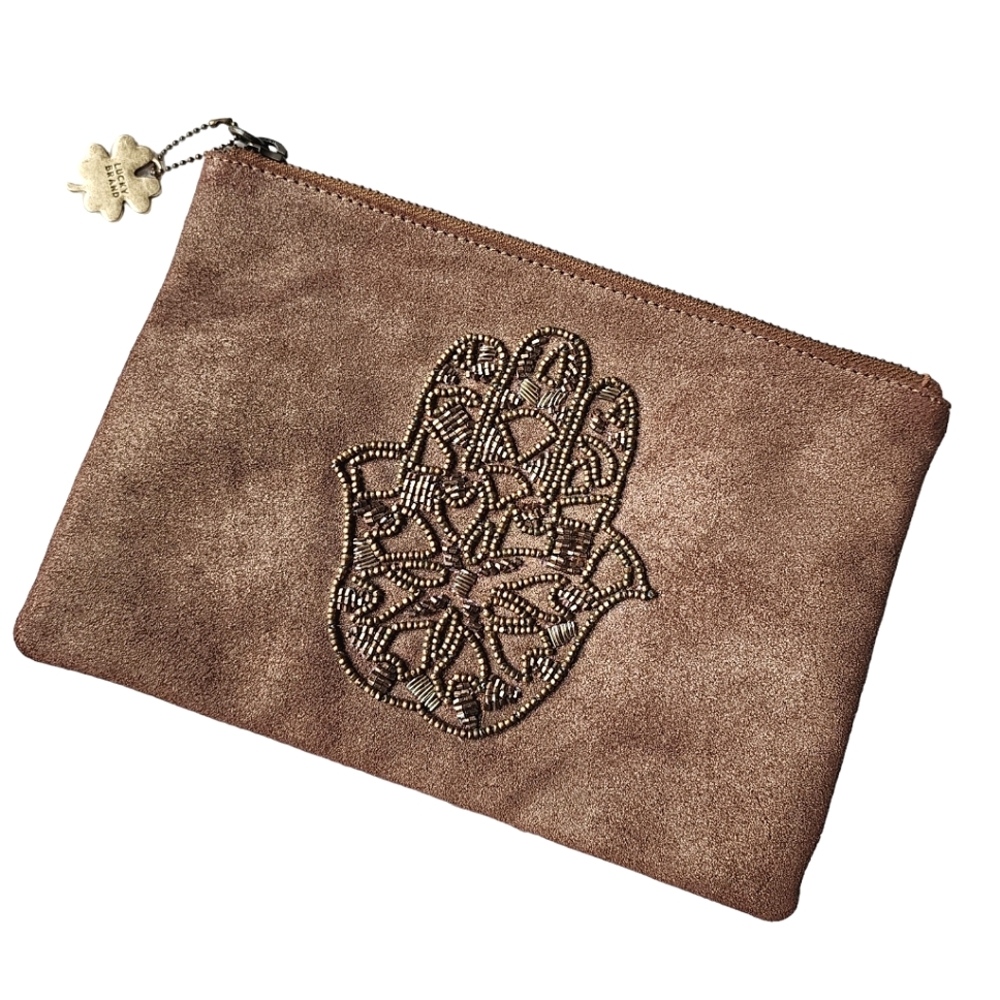 Lucky Brand Beaded Hamsa Pouch